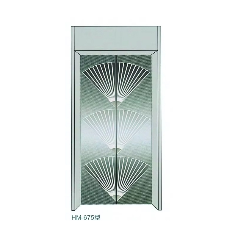 VTSP204 Högkvalitativt hissdörrsystem Rostfritt stål målat glas manuell dörrpanel