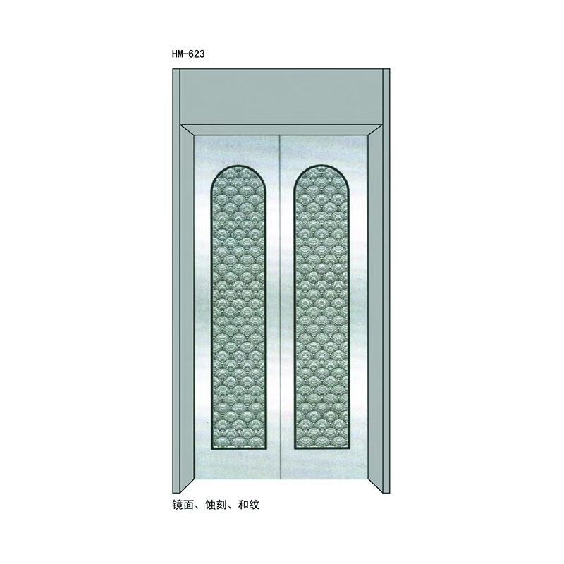 VTSP204 Högkvalitativt hissdörrsystem Rostfritt stål målat glas manuell dörrpanel