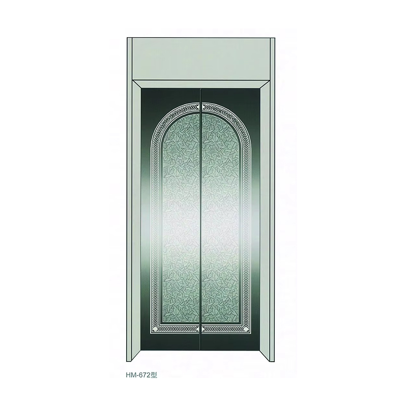 VTSP204 Högkvalitativt hissdörrsystem Rostfritt stål målat glas manuell dörrpanel