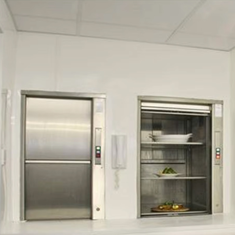 VTEF113 Högkvalitativt rostfritt stål Modern AC Drive Restaurang Kök Stum servitör Hiss med PVC-golv ISO-certifierad för hotellbruk