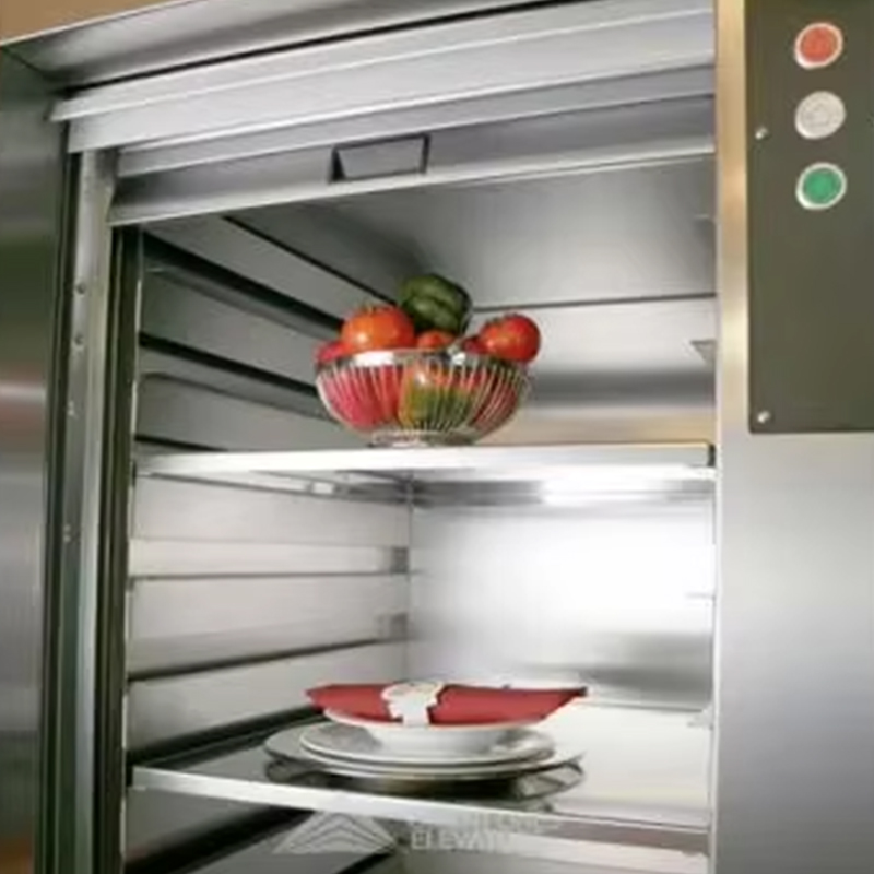 VTEF108 Elektrisk växellös AC Dumbwaiter Hiss med PVC-golv för restaurang och hotellkök