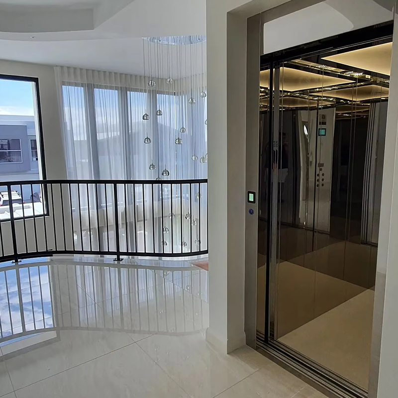 VTEP123 Lyxig anpassad växellös AC Drive Residential passagerarhiss med panoramadesign