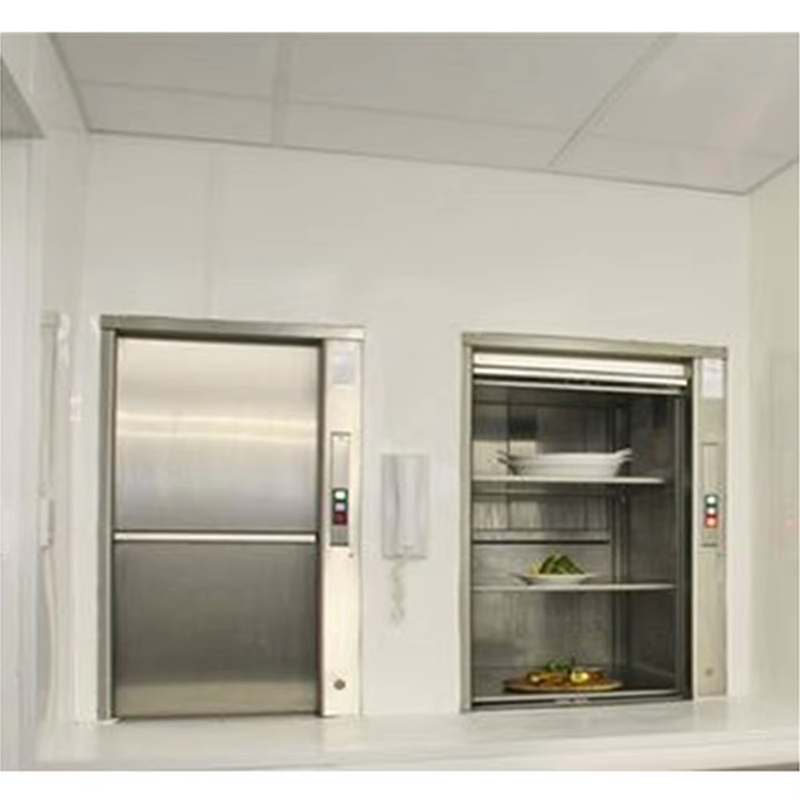 VTEF110 Restaurang Service Mat Hiss Automatisk dörr Gearless Dragkraft AC Drive PVC-golv Slitstarkt Säker för hotell Villor Kök