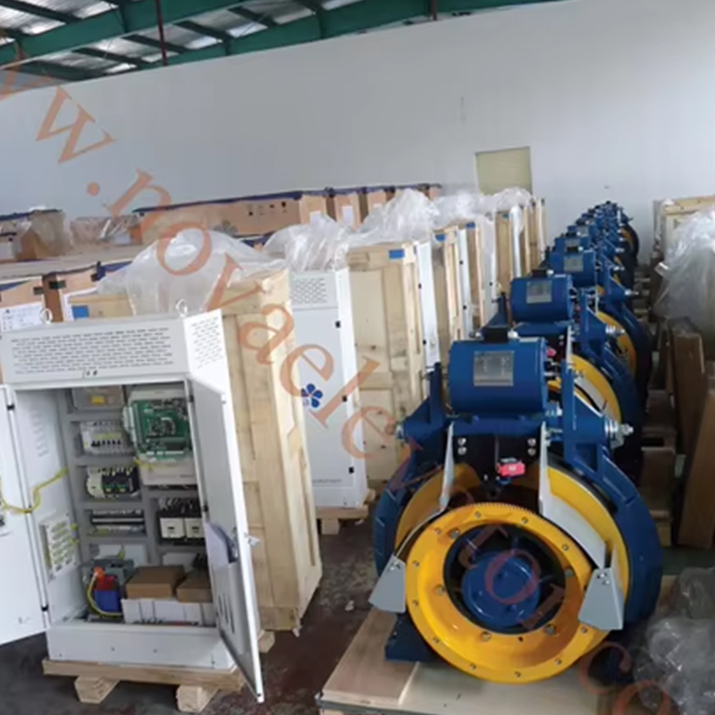 VTSP227 41G-F180 Gearless Traction Machine VVVF AC220_380 320-630kg Kapacitet 1,00-2,00m_s Hastighet Rostfritt stål Kontorsbyggnad