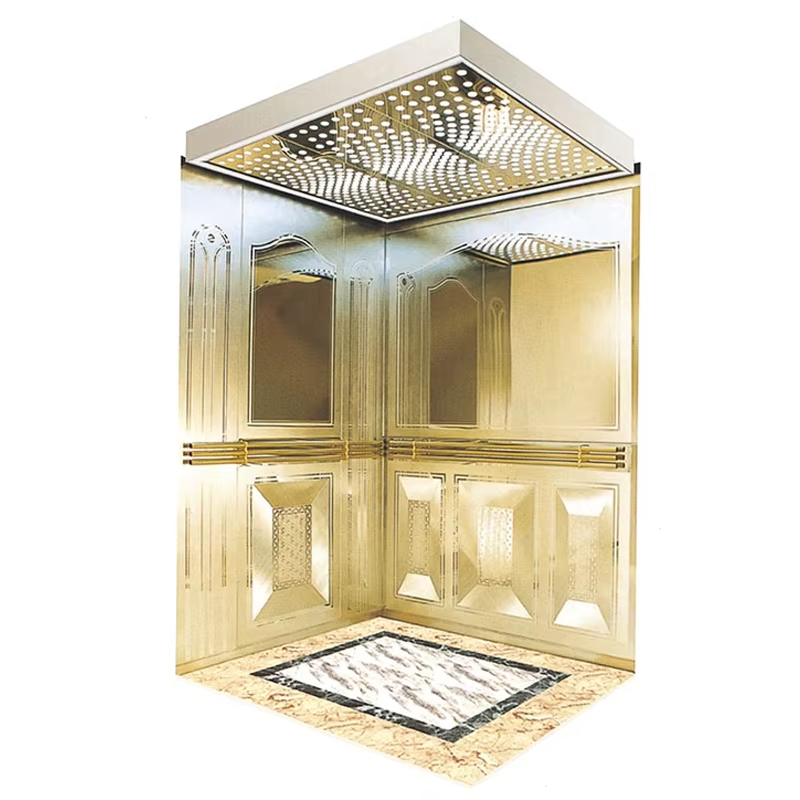 VTSP131 Modern kommersiell hisshytt med rostfritt stål med lågt ljud och halkskydd och LED-paneler